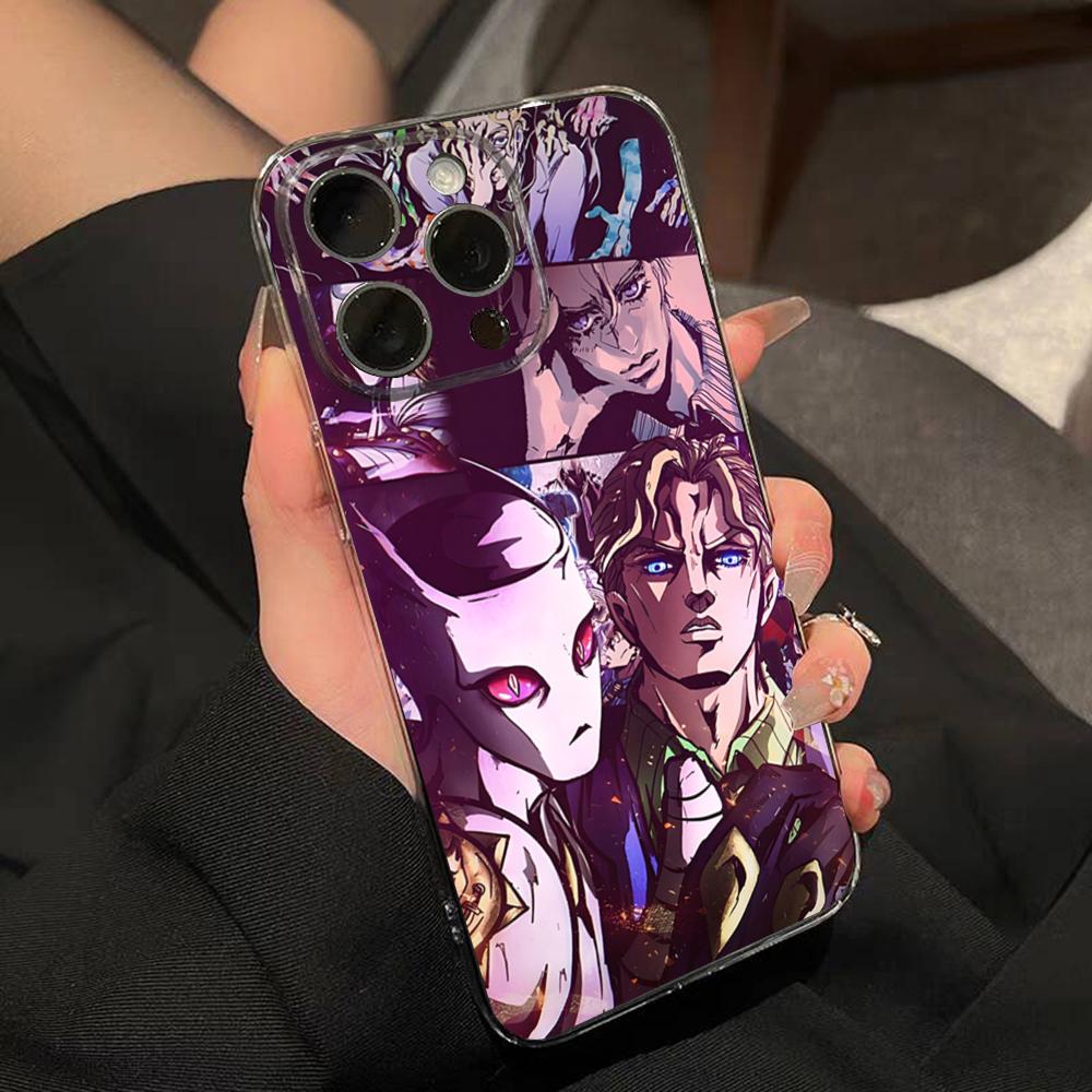 JoJo Adventure Killer Queen Phone Case For IPhone 15 Pro Max 16 Pro Max 14 13 11 12 Mini Xs X Xr 7 8 Plus Se Transparent Cover