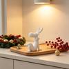 Deer Figurines for Christmas Decor 3D Printed Reindeer Figurine, Cute Sitting Statue with Scarf, Holiday Party Table Centerpieces Tabletop Home,