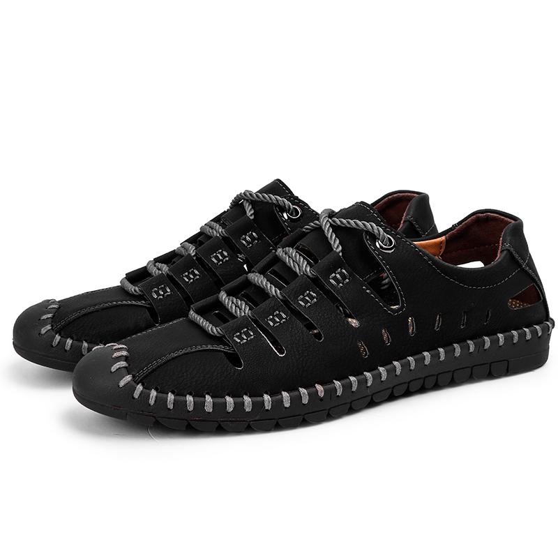 Big Size 38-48 Summer Cool Hand Sewn  Beach Boy Sandals Luxus Walking Hiking Men's Shoes Tênis Masculino Designer Free Shipping