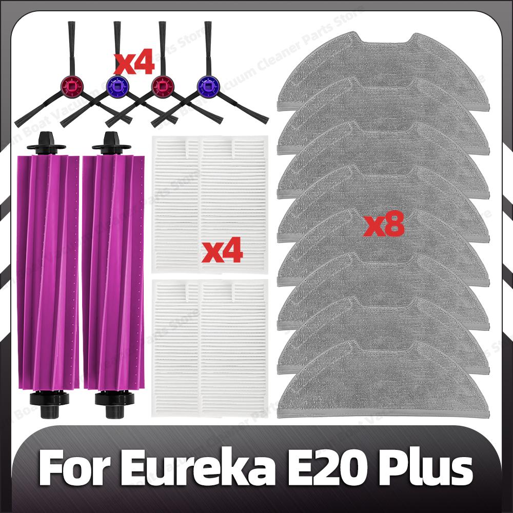 Compatible for Eureka E20 Plus Replacement Main Side Brush HEPA Filter Mop Pad Spare Parts Accessories