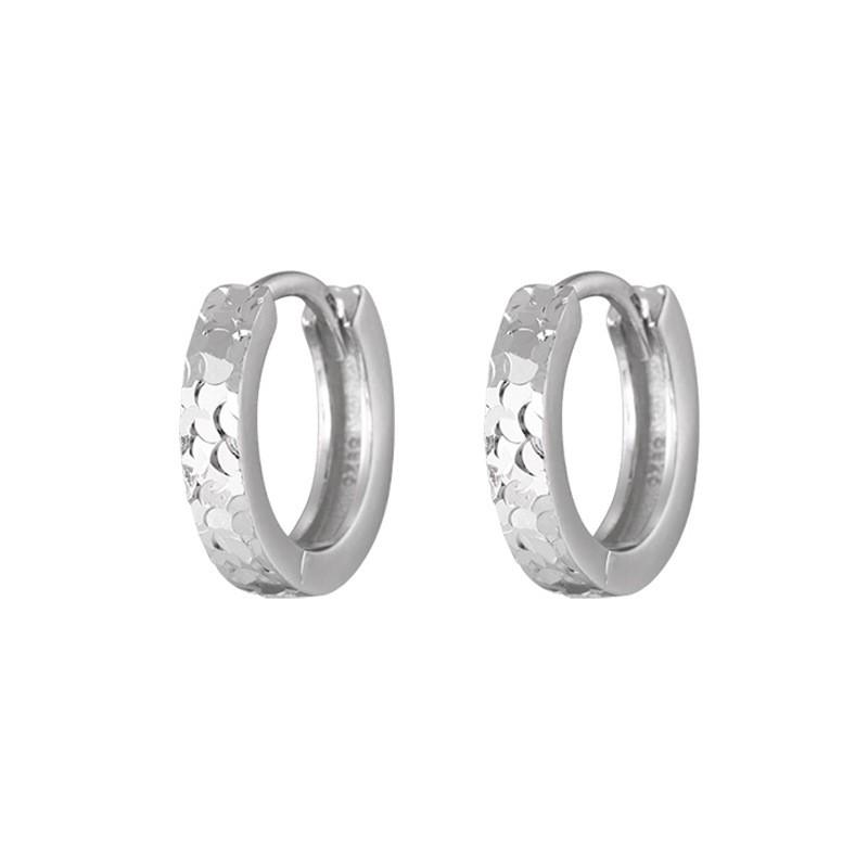 Elegant Irregular Geometric Stud Earrings Women Sterling Plated White Gold Minimalist Chic Hong Kong Style 925 Sterling Silver