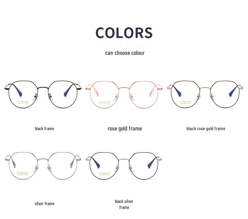 2023 Korean Style Titanium Frame Glasses - Multifunctional Myopia & Anti-Blue Light, Flat Upper & Round Lower Design