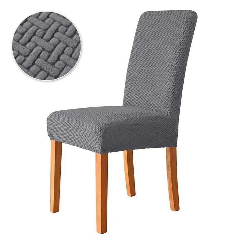 Elastic Dining Room Chair Cover Stretch Jacquard Universal Size Chairs Slipcovers for Dining Kitchen Wedding Banquet Removable