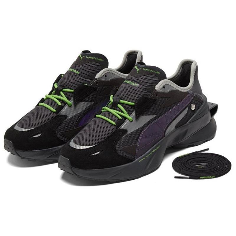 ROARINGWILD X PUMA Pwrframe Op 1 Unisex Low Top Fabric Split Leather Co Branded Casual Sports Shoes Asphalt 382110-01