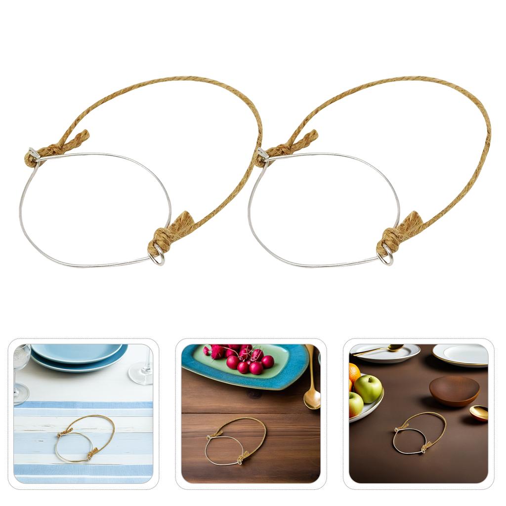 10pcs Solar Light Hanging Hook Mason Jar Metal Wire Handle Burlap Rope 86Mm Wide Mouth Reusable Outdoor Garden Lantern Holder