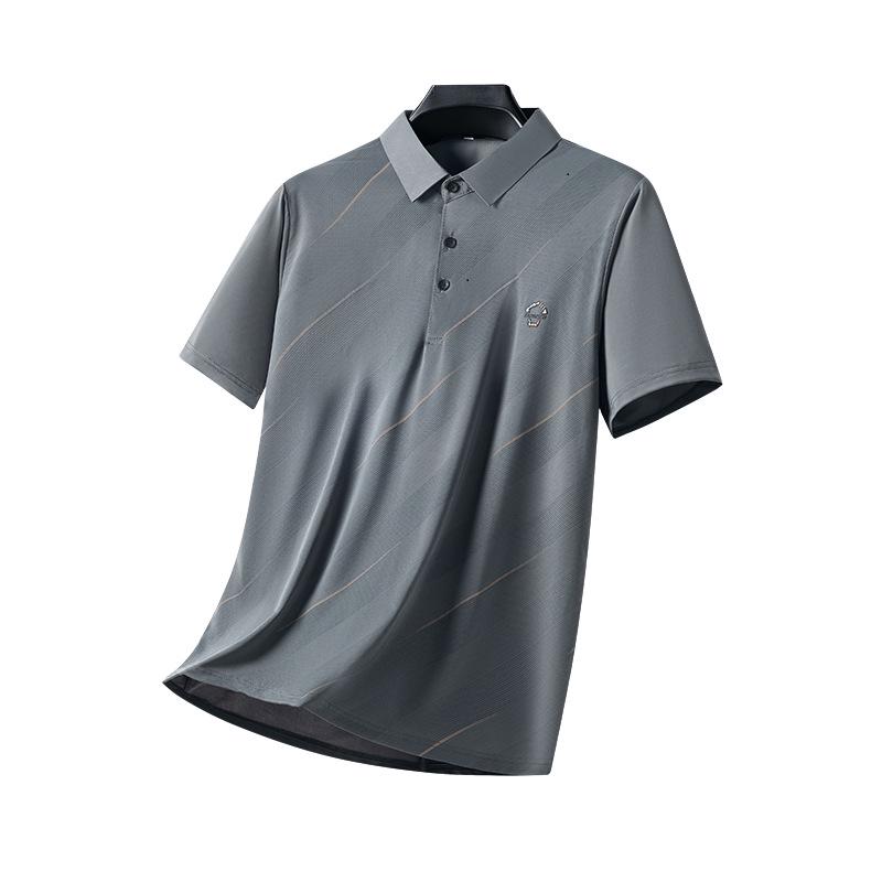 Men's Summer Ice Silk Polo & Shorts Set - Business Casual Two-Piece