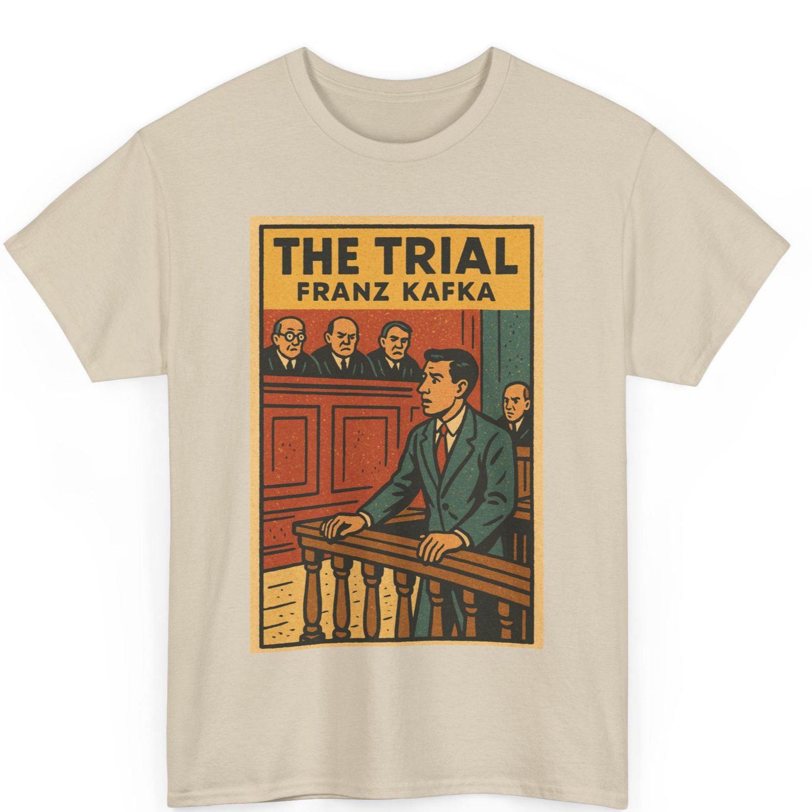 Kafka s The Trial T-Shirt: Retro Comic Style, Literary Gift S