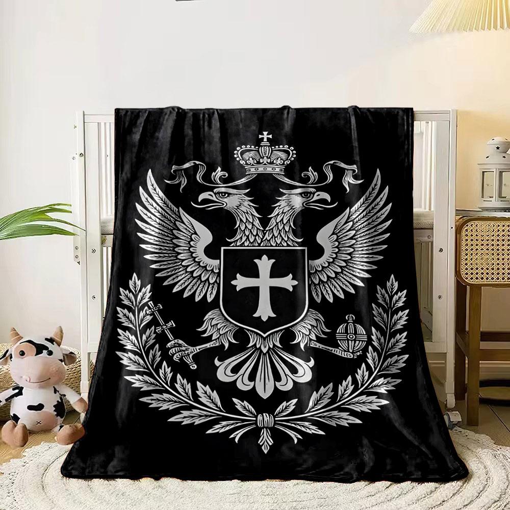Regal Double-Headed Eagle Emblem print blanket soft and cozy perfect for the living room bed sofa or a nap,gift