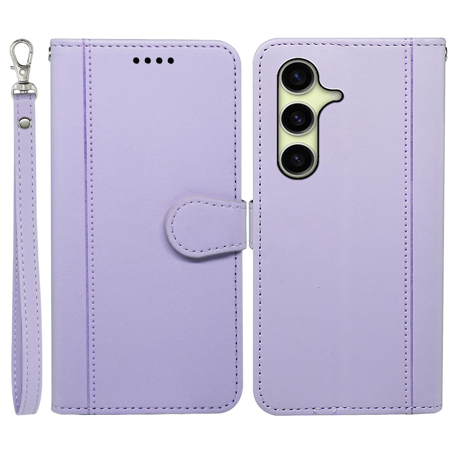 

Для Samsung Galaxy S25 Чохол-гаманець Магнітна застібка Шкіряний чохол для телефону з ремінцем Purple