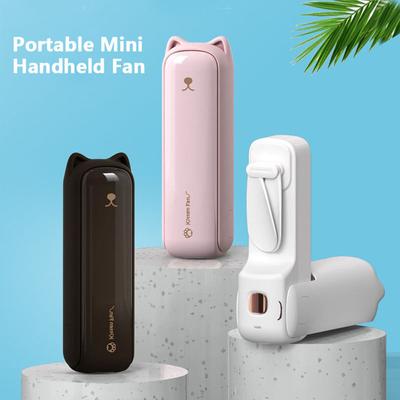 Portable Fan Mini Handheld Fan USB 2000mAh Recharge Hand Held Small Pocket Fan with Flashlight Feature