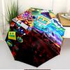 Geometry Dash Print Automatic Open Close Umbrella, Portable Foldable Umbrella, for Outdoor Commute Camping Trip, Ideal Birthday Gift