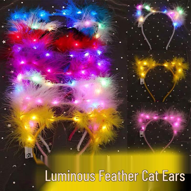 Luminous Feather Rabbit Ears Headband - Graduation Gift
