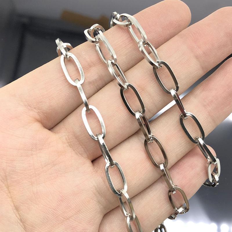 Non-fading Stainless Steel Cross & Oval Chain DIY Accessories