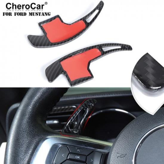 Carbon Steering Wheel Shift Paddle Extended Shifter Trim for Ford Mustang 2015+