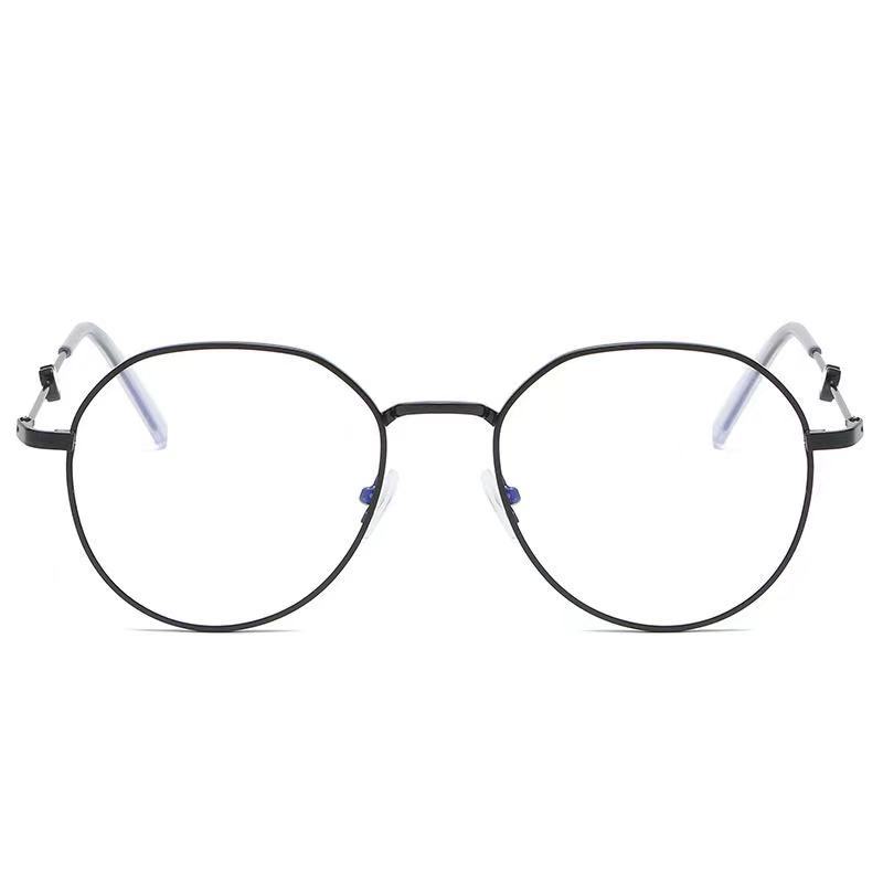 Polygon Anti Blue Light Glasses Unisex Hip Hop Plain Metal Frame Eyeglasses for Men Women Wedding Party