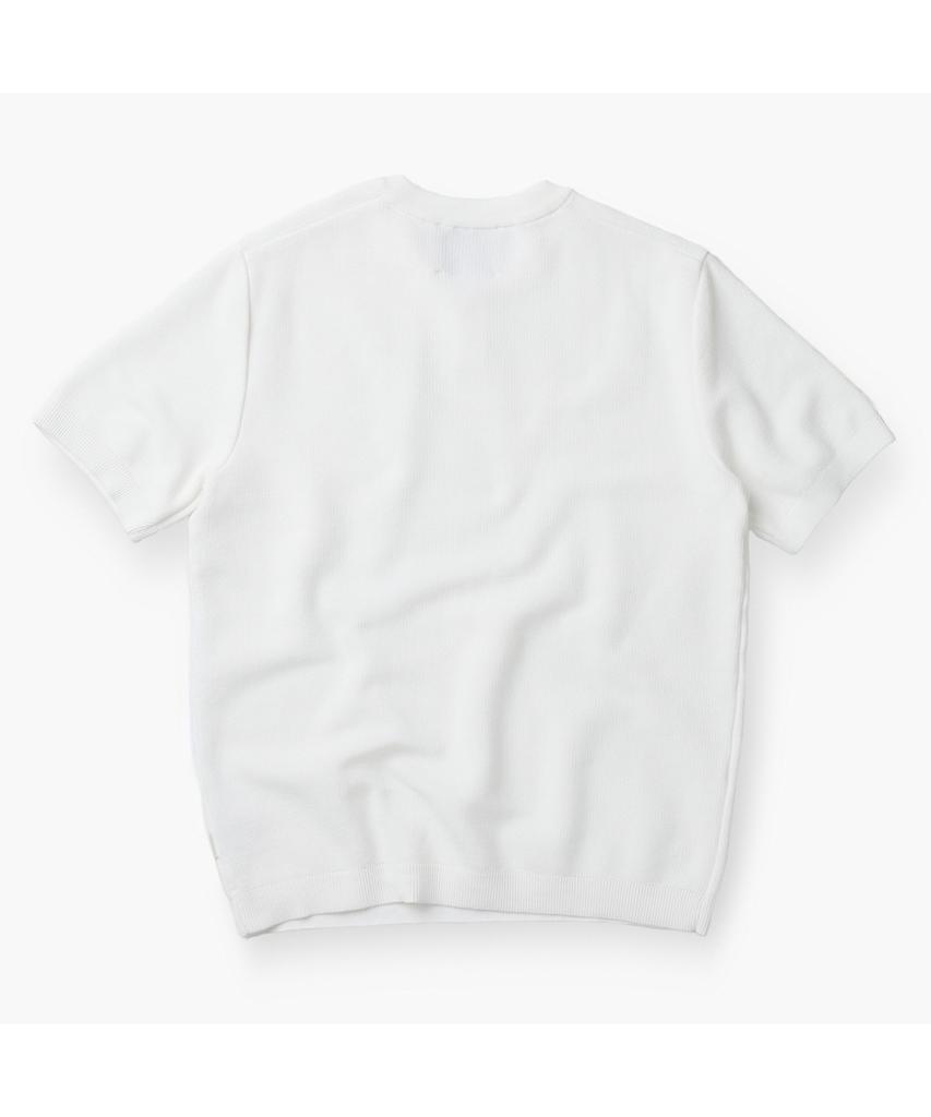 Henlikoteun Fine-Knit Henley Neck Short Sleeve Knit Ahwam26601Ivx