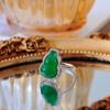 Emerald Green Gourd Zirconia Open Ring - Trendy High-End Index Finger Jewelry