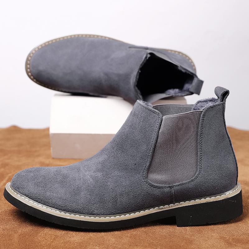 Men'S Shoes Fashion Suede Chelsea Boots Men Spring Autumn Slip On Ankle Boots Vintage Motorcycle Male Brand Handmade Footwear