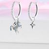 925 Silver Unicorn Rainbow Horse Sparkling Color Gemstone Women's Sweet Earrings Fit for Anniversary Engagement Delicate Jewelry
