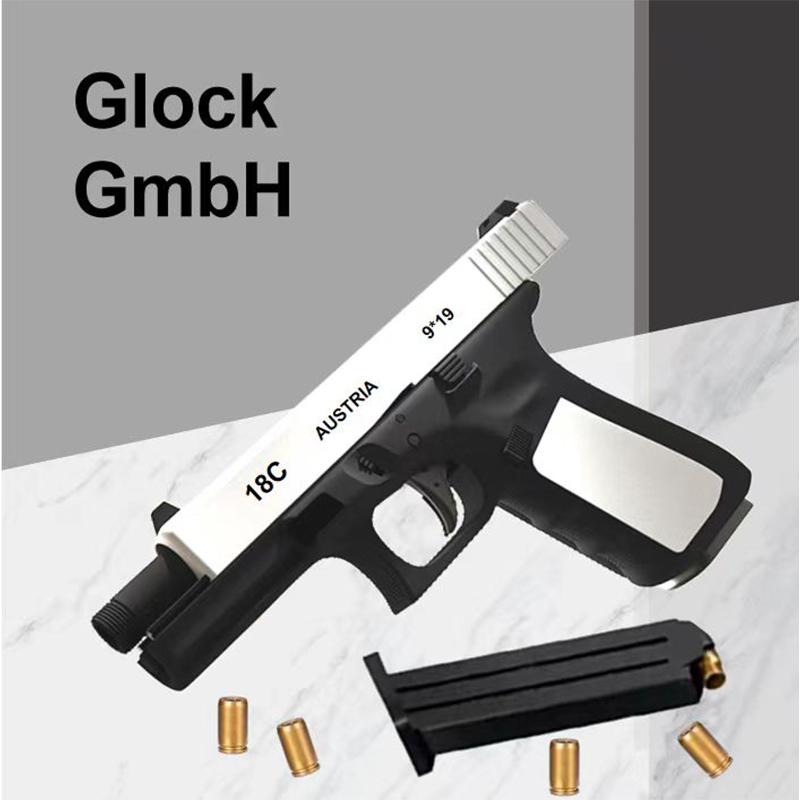 Black Glock Automatic Shell Ejection Soft Bullet Toy Gun G18 Airsoft Pistol Armas Children CS Shooting Weapons Gun Toy for Boys
