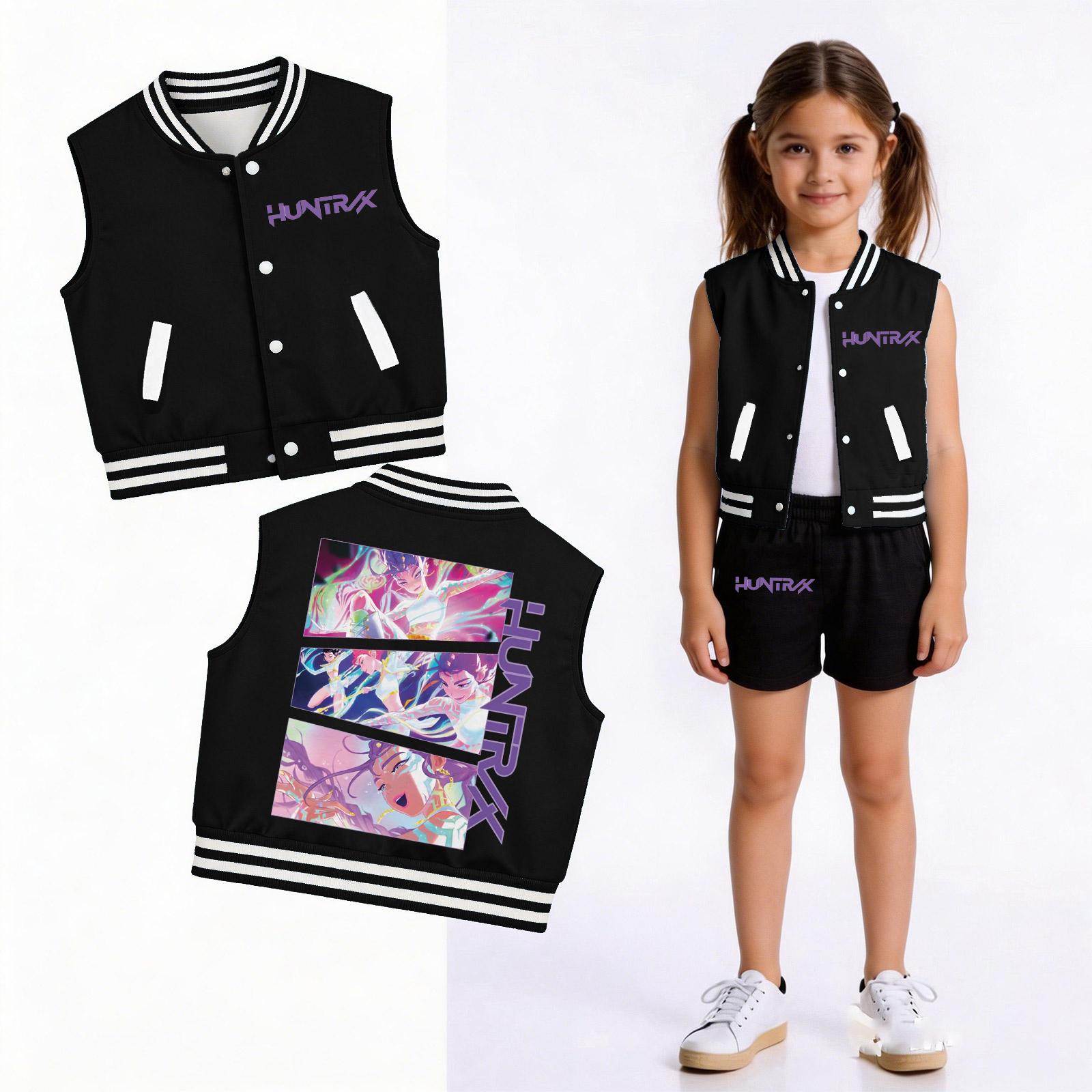 Children s Fashionable Casual Sleeveless Vest Printed Set 110 чёрный