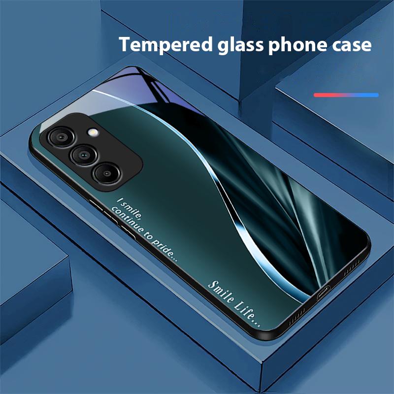 Nowy Miękki Brązowo-Czerwony dla Samsung Galaxy A15 5G 54 4G 51 50 24 35 90 71 12 51 53 52S 80 22 34 Czarny Etui na Telefon ze Szkła Hartowanego