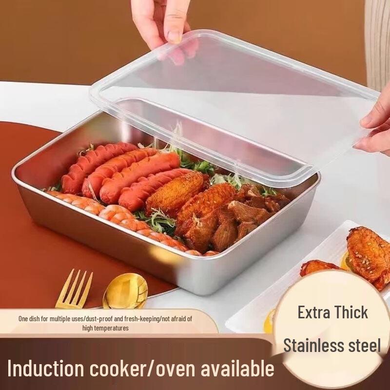 304 Stainless Steel Rectangular Baking & Steaming Tray