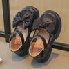 Girls' 2025 Spring/Summer Leather Bow Princess Shoes - Breathable Mesh Fashion Sneakers