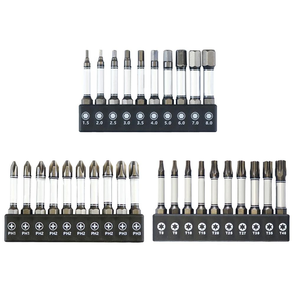 30PCS Screwdriver Bit Magnetic Cross Hex For Torx With Bit Holder PH1 PH2 PH3 T8-T40 For Home Appliances Woodworking Repairs