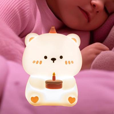Bear Bedside Lamp Mini Table Rechargeable Atmosphere Desk Light USB Night for Kids