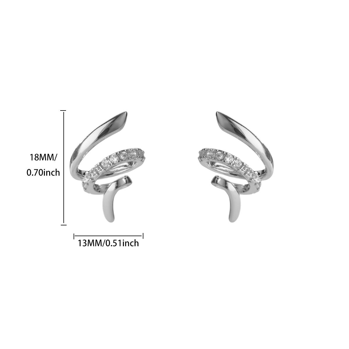 

Threaded Line Snake Cubic Zirconia Stainless Steel Earring Women Mama Gold Color Anti Rust Earring Wedding Jewelry Accessories