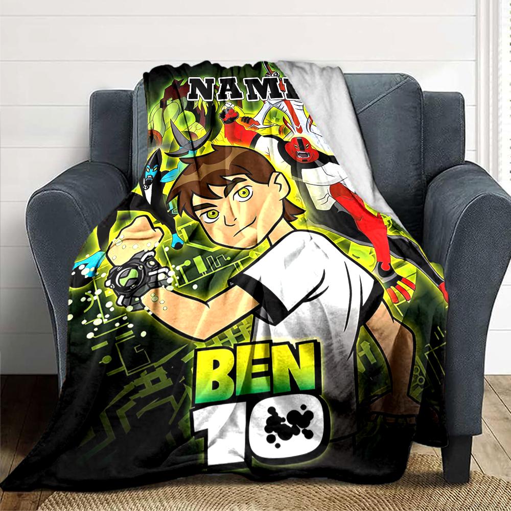 Custom Name Ben Alien Force Adventure Party Blanket For Couch Bed Plush Cozy Fuzzy Blanket Super Soft Warm Blankets For Fall And Winter 09165