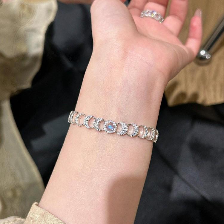 Douyin Blue Moonlight Designer Full Diamond High-end Bracelet Light Luxury Niche Exquisite Temperament Jewelry Women's Bracelet