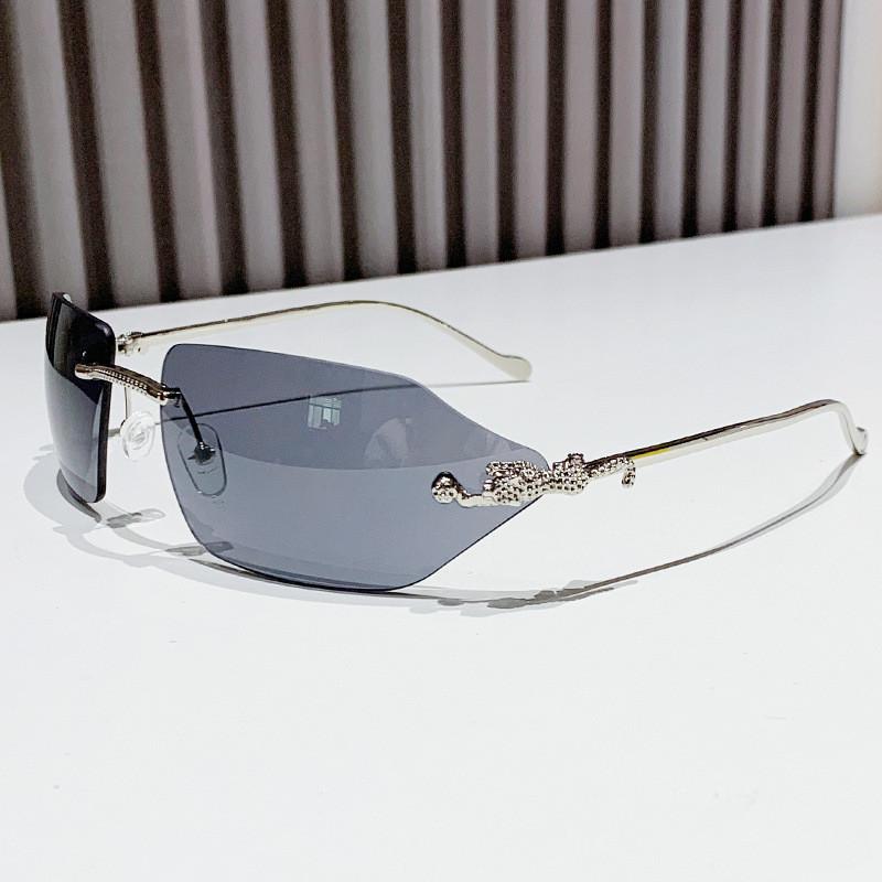 Cheetah Head Unisex Frameless Sunglasses With Uv400 Nonpolarized For Fashion And Travel