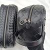Pelle Vera Intrecciata a Mano da Uomo Portatile Strato Superiore Pelle di Mucca Cerata alla Moda Borsa da Bucato Cosmetico da Donna