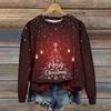 Women's Christmas Printed Casual Fashion Long Sleeve Round Neck Pullover Top