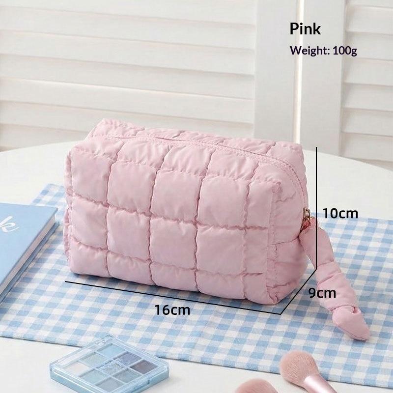 New Fashion Solid Color Soft Cotton Cosmetic Bag Portable Large Capacity Storage Bag Hand Carrying Cotton Clothes Wash Bag