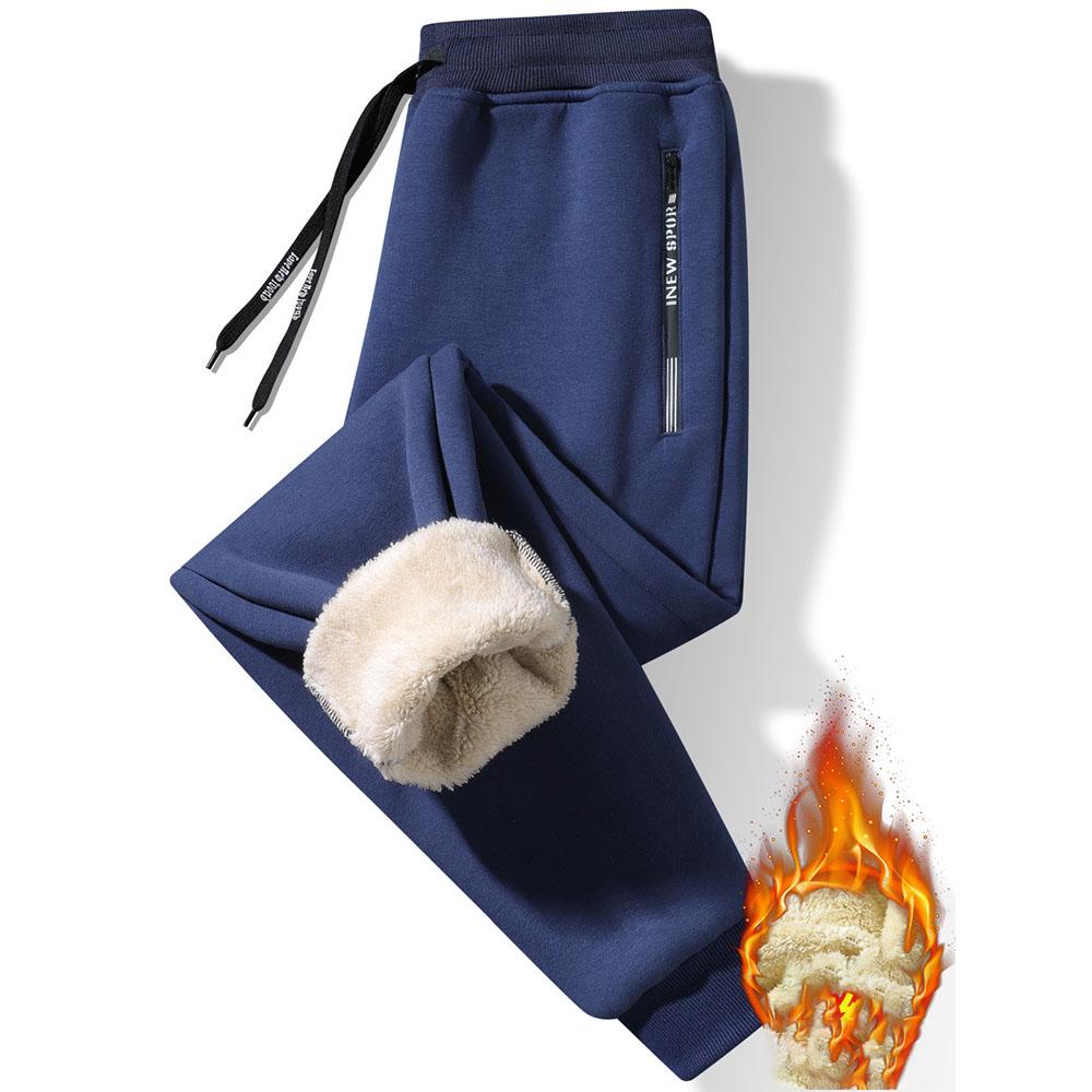 Jesień i Zima Moda Sportowa Plus Polar Grube Ciepłe Spodnie Męskie Casualowe Luźne Wygodne Duży Rozmiar Spodnie M-7XL