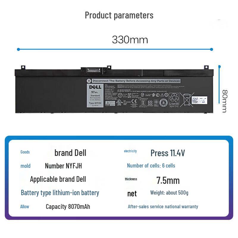 Dell NYFJH Original Laptop Battery for Precision 7530/7540/7730/7740