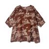 Summer New Artistic Plus Size Loose Print Round Neck Three Quarter Sleeve T-shirt