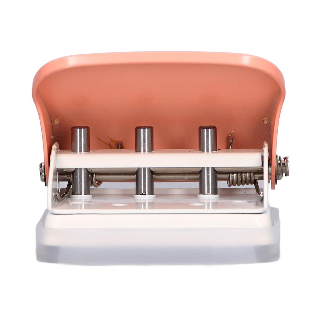 Hole Punch Ruler Design Quick Positioning 3 Holes Metal Paint Body Loose Leaf Puncher for Documentation