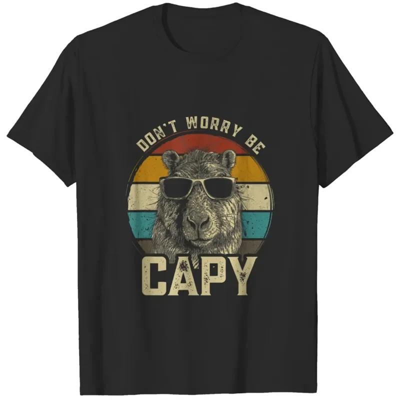 3D Printed Cute Capybara T Shirt For Men Animal Pattern T-Shirts Fashion Street Capybara Lovers Short-Sleeved Tees Loose Tops