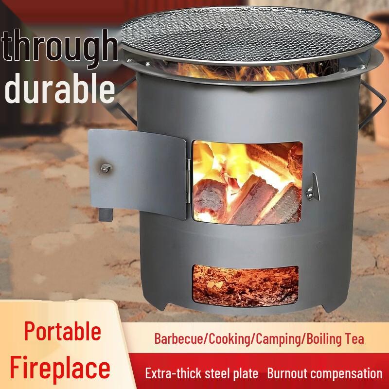 Versatile Wood-Burning Outdoor Stove