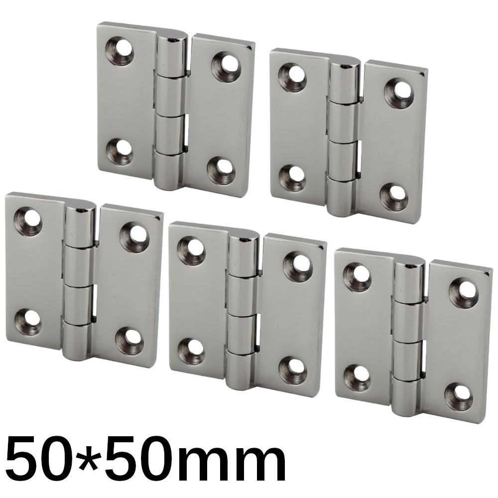 50*50mm Stainless Steel 316 High Mirror Marine Square Hinge Boat Door Hinge Top Mirror Polished Boat/Yacht Square Hinge 5PCS Customized 5PCS