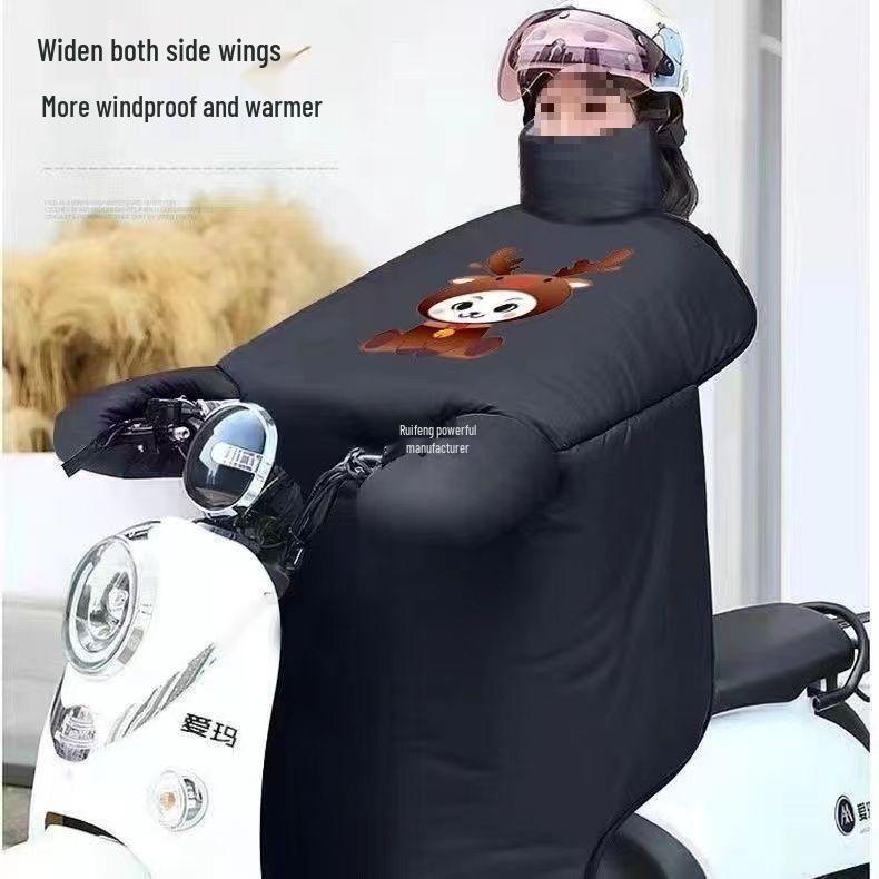 Winter Universal Electric Motorcycle Windproof Velvet-Lined Quilt - Double-Sided Waterproof Battery Car Shield