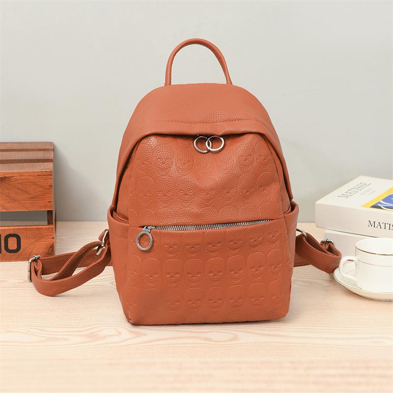 Women's Backpack Woven Pattern Backpack Large Capacity PU Schoolbag