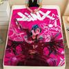 1PC Jinx Print Flannel Blanket, High quality All Seasons, Home Decor, Warmth and Comfort, Perfect for Christmas Gifts