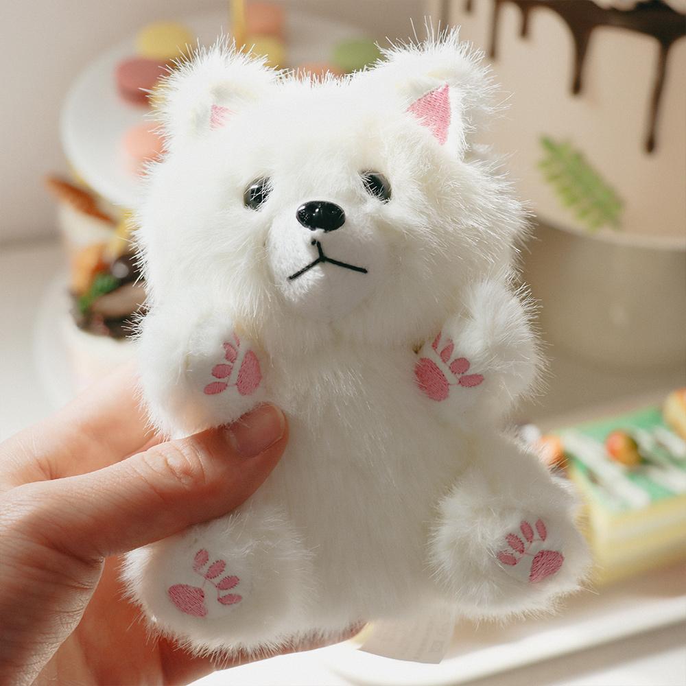 Pink Paws Samoyed Plush Toys Realistic Soft Samoyed Plush Doll Fashion Accessories Cute Cartoon Doll Ornaments