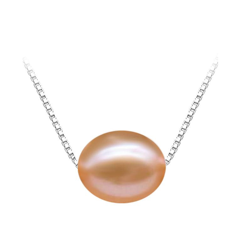 Wedding Real Black Natural Freshwater Pearl Necklace,925 Sterling Silver Pearl Pendant Wife Mother Birthday Gift White Grey