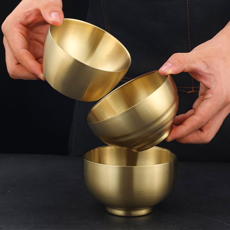 Korean Stainless Steel BBQ Gold Cutlery Round Plate